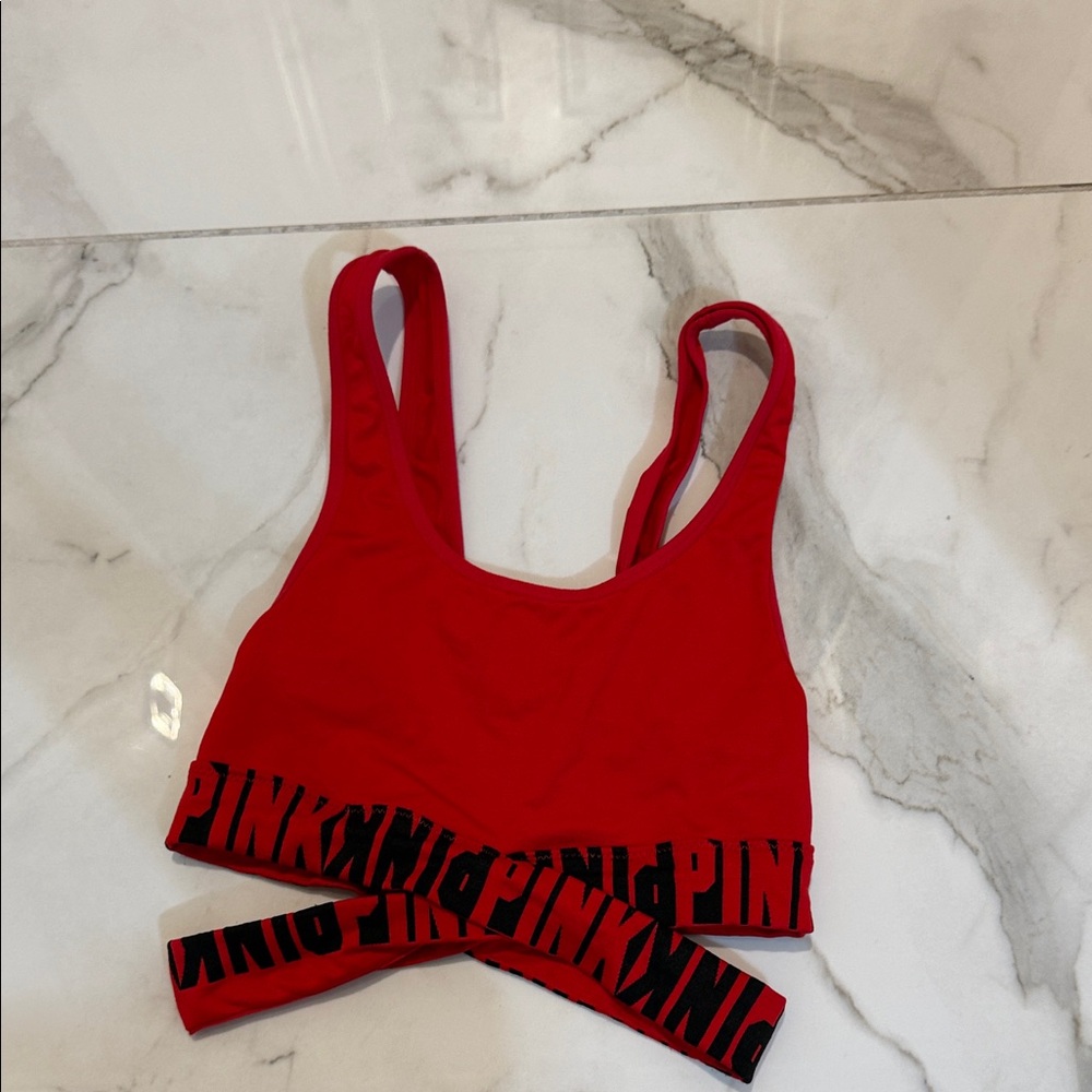 PINK Victoria's Secret Bold Red Sports Bra